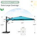 EROMMY 10 x 13 Outdoor Large Offset Umbrella - Blue-Erommy
